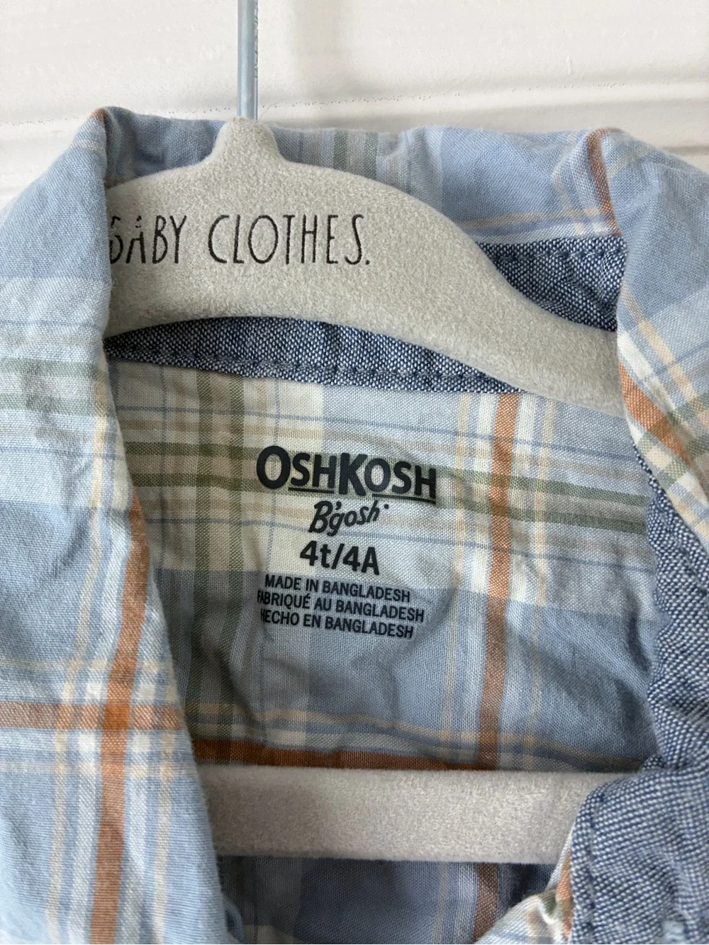 OshKosh B'gosh Light Blue Plaid Button-Down Shirt